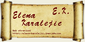 Elena Karalejić vizit kartica